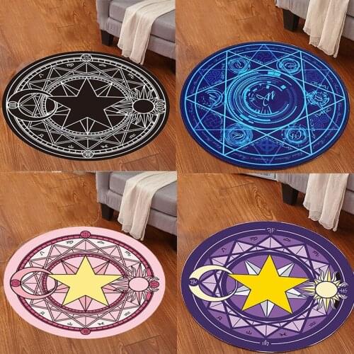 Cartoon Anime Rug Card Captor Sakura Rug Mat Magic Array Carpet Doormat Antislip Plush Princess Creative Living Room Yoga Rug