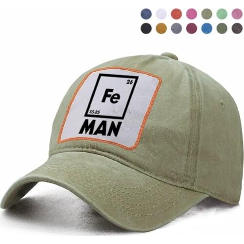 Chemical Element Fe Man Baseball Cap Dad Solid Trucker Snapback Bone Hat Harajuku Hip Hop Woman Berets Ponytail Caps Gorras Hats