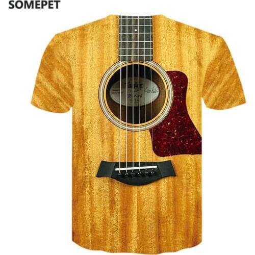 MenS Printed Guitar Short Sleeve T-Shirt Short Sleeve T-Shirt Short Sleeve T-Shirt WomenS Psychedelic Clothing New