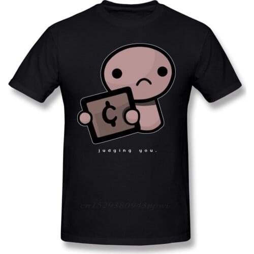The Binding Of Isaac T Shirt Judging You Dark Background T-Shirt Oversized Streetwear Tee Shirt Funny Graphic Male Tshirt