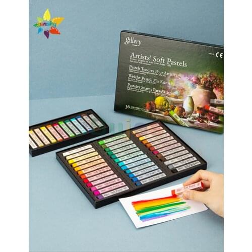 MUNGYO Artist soft pastels 12/24/36/48color paper box set 72 color wooden box master color powder stick set art DIY art supplies