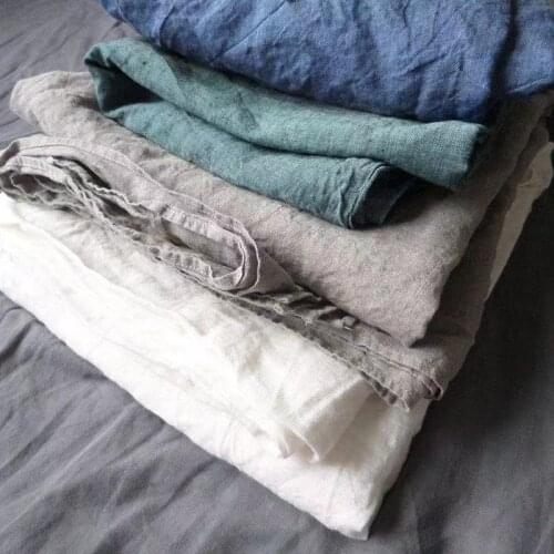 Pure Washed Linen Flat Sheet Set 3pcs Natural Flax Bed Sheets Covers for Bed Soft Farmhouse Bedspread 1 Flat Shee 2 Pillowcases
