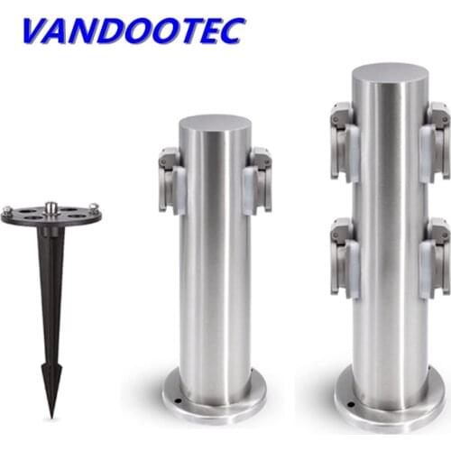 Outdoor Socket With Spike 2 4-Way EU Sockets Waterproof Energy Column For Garden Décor Lawn Mower Electrical Outlet Power Supply