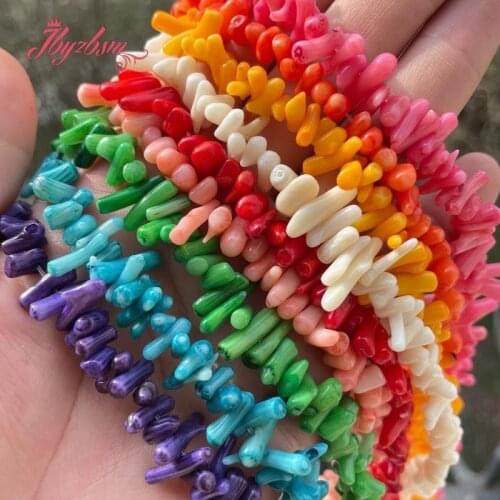 3-6x5-10mm Irregular Shape Freeform Coral Beads Loose Natural Stone Beads For DIY Necklace Bracelet Earring Jewelry Making 15"