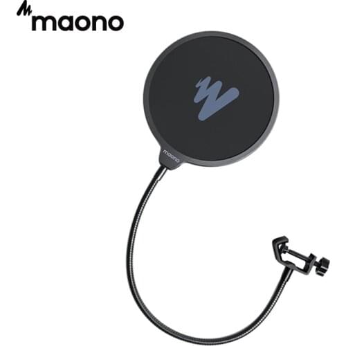MAONO Microphone Pop Filter Metal Pop Filter Shield Double Layer Windscreen Popfilter For USB Microhone Podcast Microphone