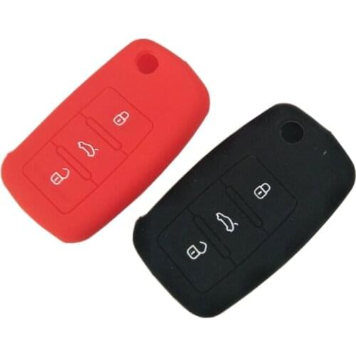 PREISEI 20pieces/lot Silicone car Key Covers For VW Flip Remote Key Case Protection Bag