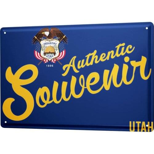 SINCE 2004 tin Plate Globetrotter Utah Souvenir