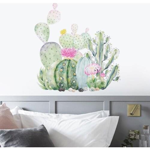 Removable Tropical Plant Cactus Wall Sticker Mural Decal Living Room Decoration Home Decor stickers for home decoration for home