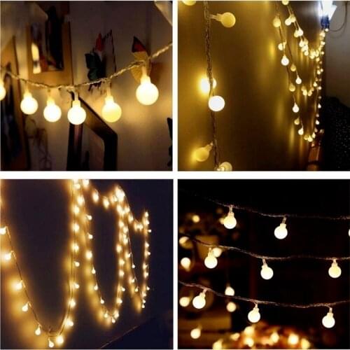 LED Fairy Christmas Lights USB Bubble Ball Outdoor/Indoor Street Garland New Year Xmas Festoon String Lights for Home Decoration