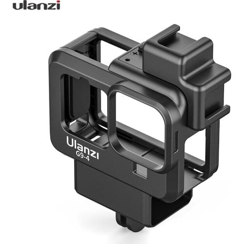 Ulanzi G9-4 Action Vlog Camera Cage Plastic Protective Housing with Dual Cold Shoe Mount 55mm Filter Adapter for GoPro Hero 9