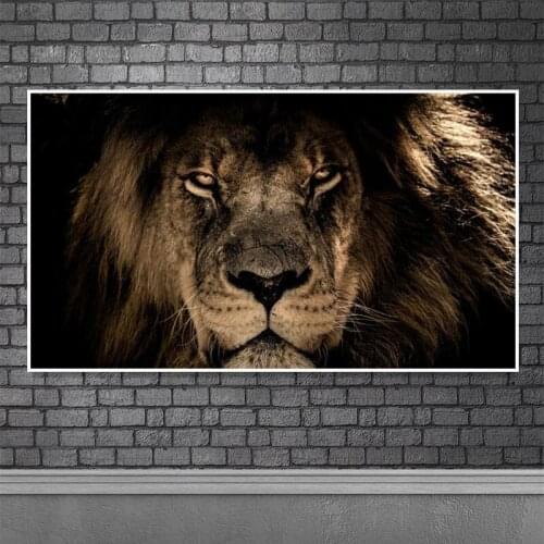 African Large Lion Head Canvas Paintings on the Wall Art Posters And Prints Animals Lions Art Pictures For Living Room Cuadros