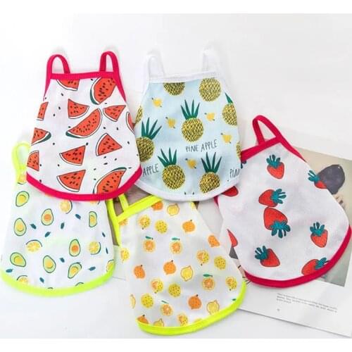 Dog Sling Vest Clothes Fruit Pattern Camisole Mesh Dog Vest Strawberry Watermelon Pineapple Lemon Print Puppy Chihuahua Shirts
