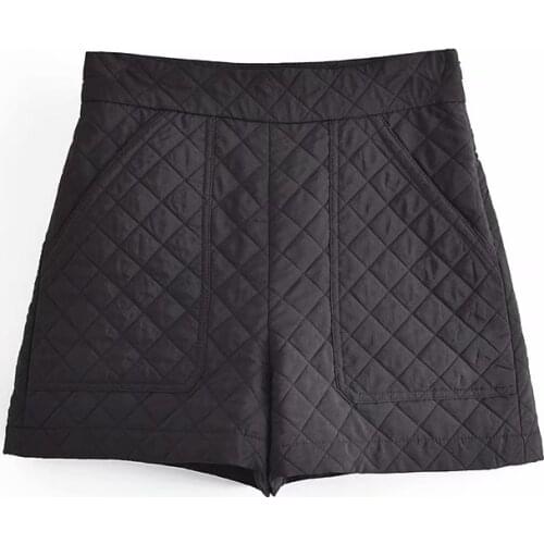 ZXQJ Women 2021 Chic Fashion With Pockets Straight Cotton Casual Shorts Vintage High Waist Zipper Fly Short Pants Mujer