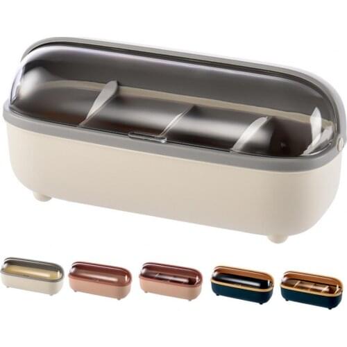 1 Set Cruet Box Small Moisture-proof Exquisite 4 Grids Seasoning Box for Kitchen Cooking Supplies