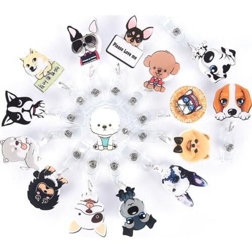 1PCS Cartoon Mini Retractable Badge Reel Nurse Lanyards ID Name Card Badge Holder Clip Student Nurse Badge Holder