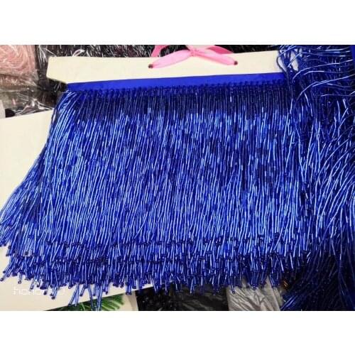 11 colors hot sale silver beaded Fringe Ribbon Trim Fringe Tassel Lace Trim for party dress