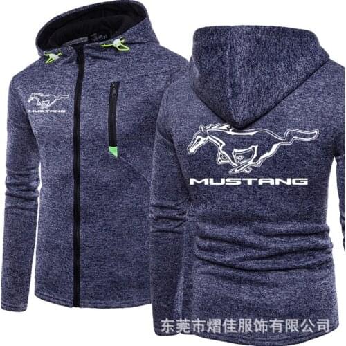 2020 Fashion Men Winter Autumn Mens Motorcycle MUSTANG Hoodies Cotton Casual Zip Male Hooded Coats