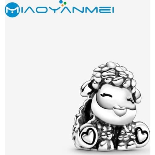 2020 Spring New 925 Sterling Silver Beads Patti the Sheep Charms fit Original Pandora Bracelets Women Fashion DIY Jewelry Gift