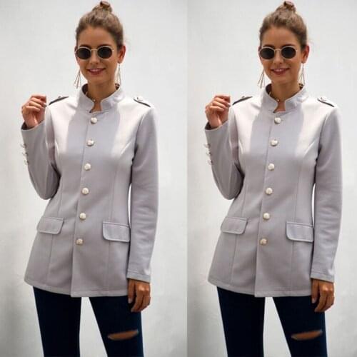 2021 Trend European and American Style Long-sleeved Slim Single-breasted Small Suit Jacket Female Air Force Style Jacket