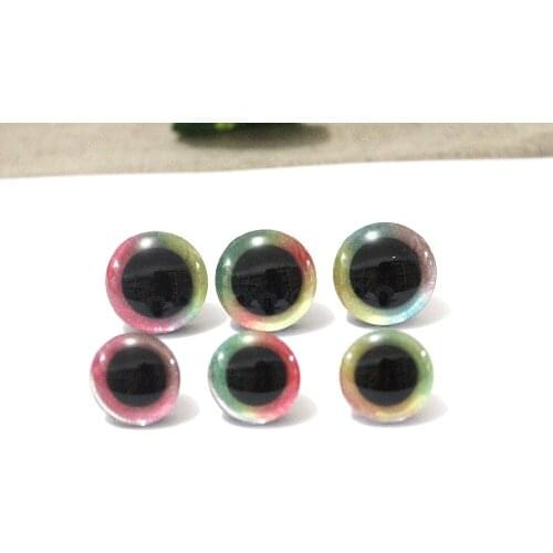 30pcs/lot new style lovely 16mm/20mm/24mm 3D plastic clear safety toy eyes+Rainbow color +white washer for doll ---size option