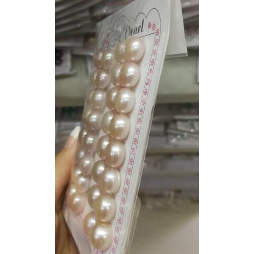 32Pcs Light purple pearls 11-12mm Pearl Plum Half Hole Drilled Pearl Super Luster Button Natural Freshwater pearl Loose Beads