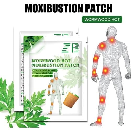 6pcs/Bag Wormwood Warm Moxibustion Medical Plaster Detox Patches Shoulder Back Waist Pain Relieve Sticker Body Health Care