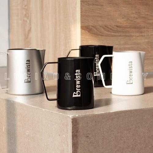 Brewista Frothing Coffee Steaming Pitcher Stainless Steel Coffee Milk Frothing Cup, Sharp Mouth Temperature Display 16oz / 24oz