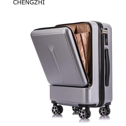 CHENGZHI 20"24"inch ABS Business Trolley Suitcase Creative Rolling Luggage Spinner Cabin Travel Luggage With Laptop Bag On Wheel