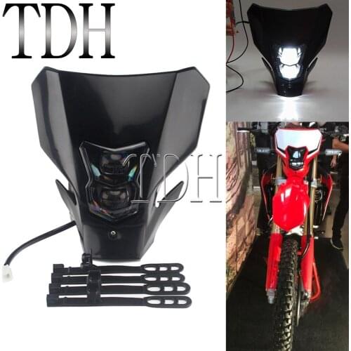 For Honda CRF450L CRF450XR CRF450 CRF250 CRF150 R/L/X Dirt Bike Front Headlight 12V LED Dual Sport Headlamp Head Light Cover