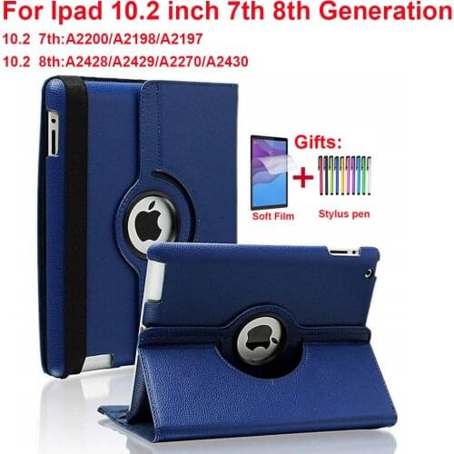 For iPad 10.2 Case 7th 8th Generation Funda 360 Degree Rotating Leather Smart Coque For iPad 10.2" A2270/A2428/A2428/A2429