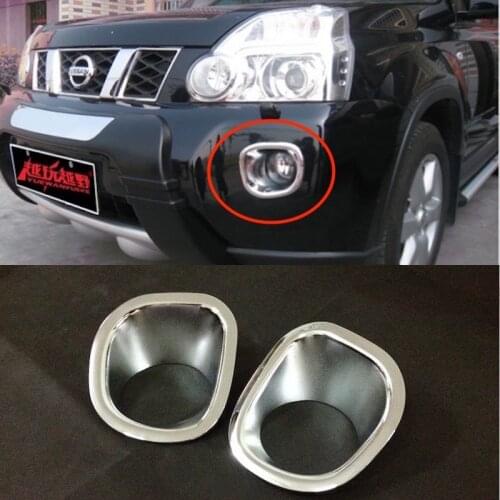 For Nissan X-TRAIL T31 Front Fog Lights Cover Trim Tail Lamp Decoration X TRAIL 2008 to 2011 ABS Chrome Car-styling Accessories