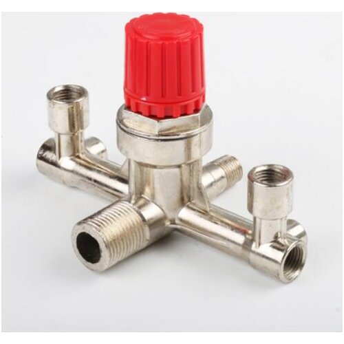Double Outlet Tube Alloy Air Compressor Switch Pressure Regulator Valve Fitting Part Accessories
