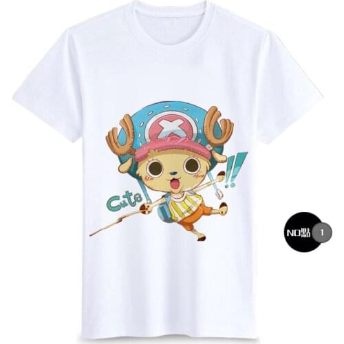 Japanese Anime One Piece Monkey D Luffy Cosplay T Shirt Cartoon Chopper Printed Summer T-Shirt Women/Men Fashion Top Tee Costume