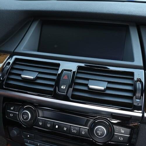 Glossy Black For BMW X5 E70 2008-2013 ABS Plastic Center Air Conditioning Vent Frame Trim Accessories