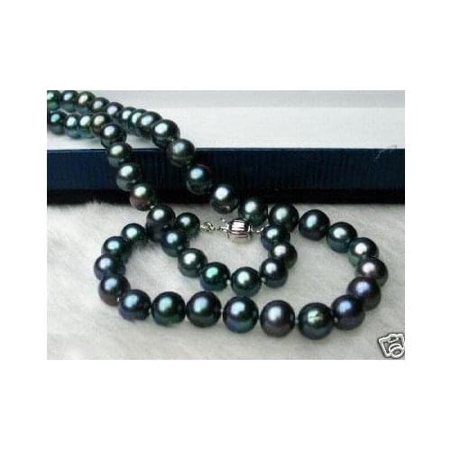 Hot sell ->@@ Charming TAHITIAN black 8MM AKOYA PEARL NECKLACE Fashion S -Top quality free shipping