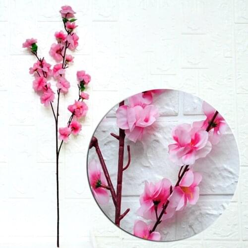 120CM Artificial Flower DIY Home Decor 42 Flowers Simulation Peach Blossom Silk Real Touch Flower Wedding Decorative Accessories