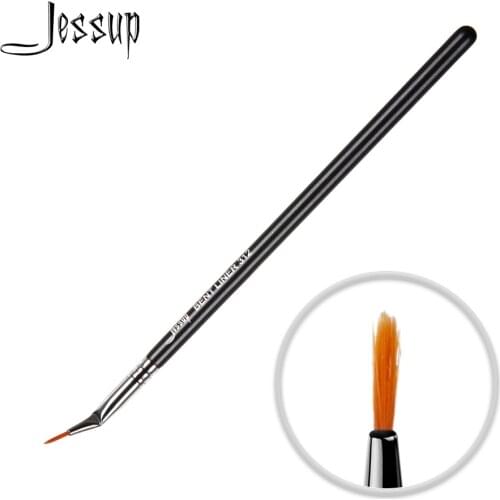 Jessup Single Makeup Brush BENT LINER 1pc Eyeliner High Quality Professional Fiber Hair Wooden Handle Black-Silver Wholesale 312
