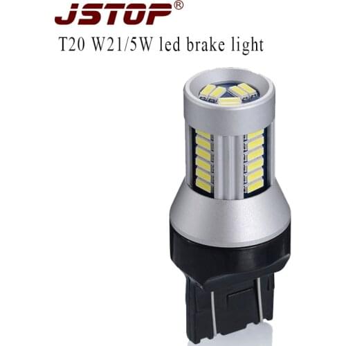 JSTOP CX-5 car 12V led lamps T20 7443 canbus Red bulbs car led 7443 Lights 12VAC T20 W21/5W led auto Lamp 580 brake bulbs