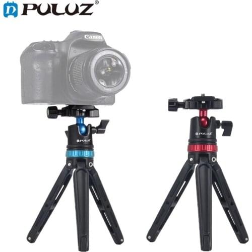 PULUZ Pocket Mini Adjustable Metal Desktop Tripod Mount with 360 Degree Ball Head for DSLR & Digital Cameras, Adjustable Height