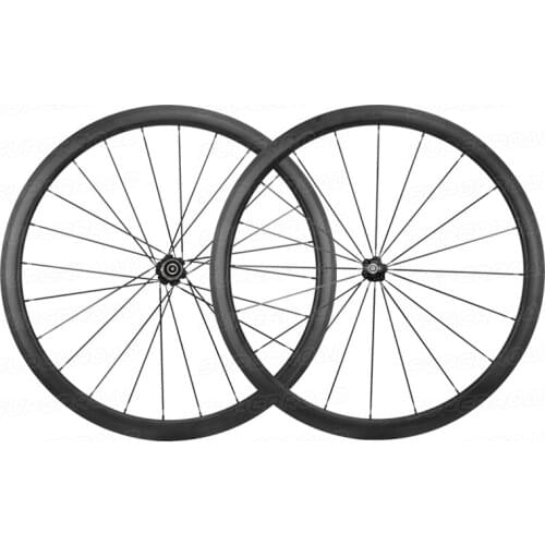 Toray Carbon 23mm Wide 38mm Deep Road Bike Clincher 700C Wheelset With Novatec 271 Hub Wheels