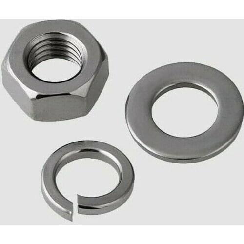 M1.6M2M2.5M3-M30 304 stainless steel hexagon nut with flat washer spring washer