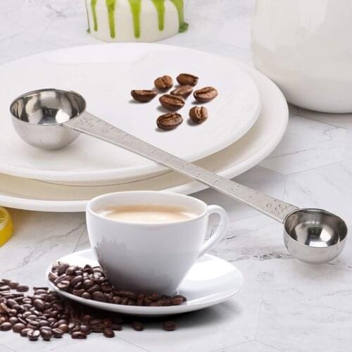 Stainless Steel Double Ends Measuring Spoon With Scale Coffee Scoop Tablespoon
