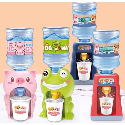 Mini Water Dispenser Children Gift Water Juice Milk Drinking Fountain Girls Cute Simulation Kitchen Pretend Toy with Light Sound