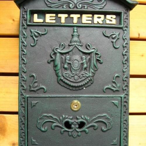 Fashion vintage mailbox pillar-box letter holder mailbox wrought iron decoration
