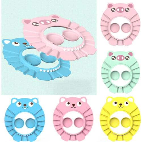 1-6Y Adjustable Bathing Shower Shampoo Water Cap Hat Ear Hair Shield For Kids Baby Shampoo Cap