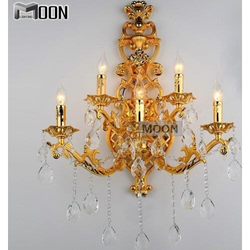 Luxury crystal wall sconce light crystal lighting MD8841 gold color