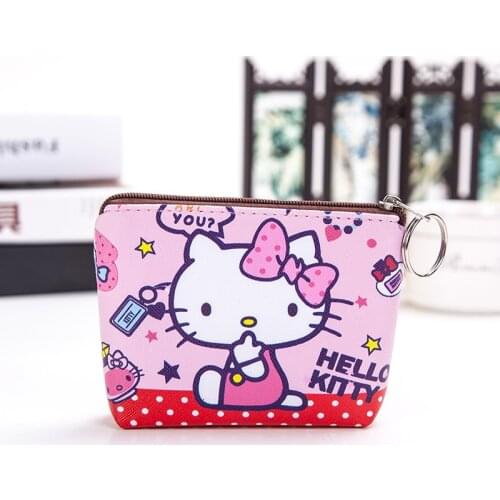 Sanrio hello kitty 2021 new cute cartoon coin purse childrens snack bag PU storage bag card holder