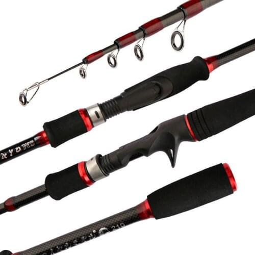 6-8 Sec M Power Telescopic Carbon Spinning Fishing Rod 1.8M 2.1M 2.4M 2.7M 3.0M 3.3M 3.6M Spinning / Casting Lure Fishing Rods