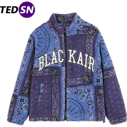 LACIBLE Hip Hop Warm Parka Jacket Men Streetwear Retro Vintage Full Zip Bomber Jacket Coat Winter Harajuku Fleece Jacket Outwear