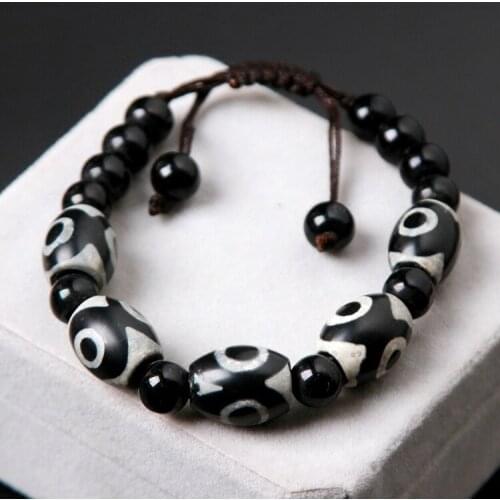 Tibet DZI bracelet original stone men and women Tibetan bracelet Three Eyes genuine products